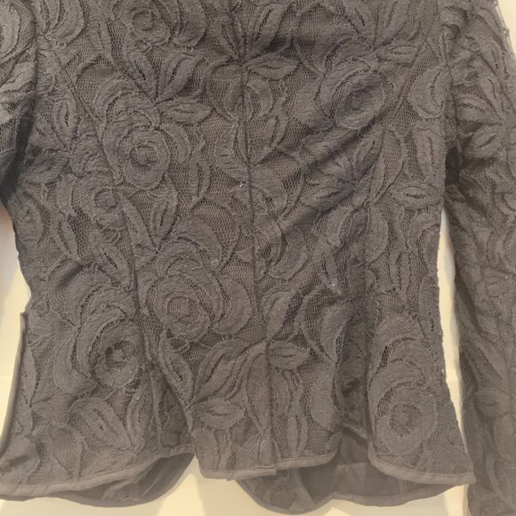 SOLD- NWOT INC Petite XS Black Lack Button Blazer - Picture 4 of 8